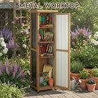Ketive Tall Narrow Outdoor Storage Cabinet, 3 Adjustable Shelves - Image 2