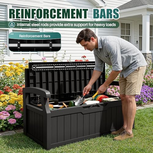 Devoko 80 Gallon Storage Bench Deck Box Waterproof&Lockable - Image 5
