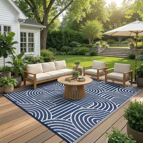 Garvee Reversible Rainbow Outdoor Rug 8x10 - Image 3