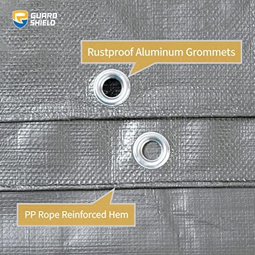 GUARD SHIELD Heavy Duty Tarp 12x12 Feet Silver/Black Multi Purpose Thick - Image 4