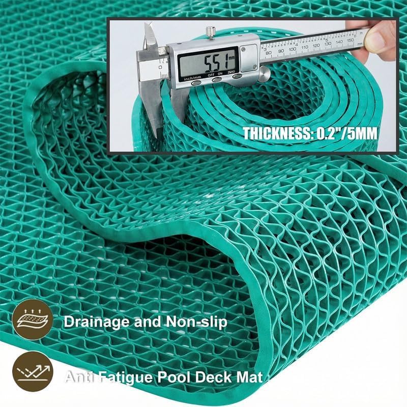 Anti Slip Drainage Mat Cutable Pool Flooring Bathroom Mats 4FTX78FT PVC Mesh - Image 6