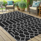 Smiry Outdoor Rug 5x8 ft Waterproof Reversible Boho Mat - Image 6