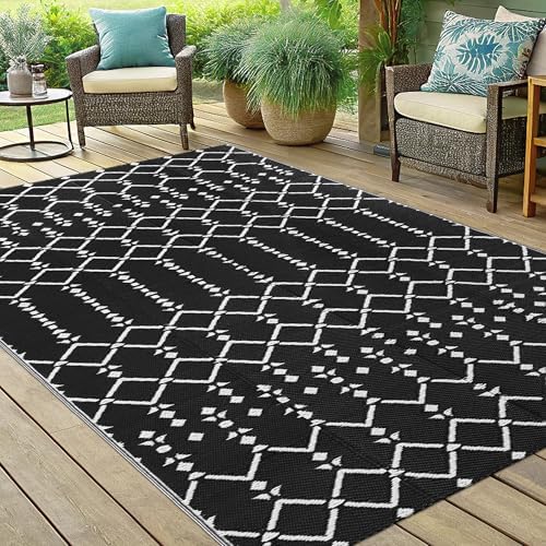 Smiry Outdoor Rug 5x8 ft Waterproof Reversible Boho Mat - Image 6