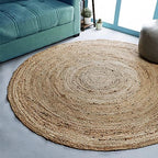 Hausattire Jute Braided Woven Area Rug 6 Feet Round by Hausattire