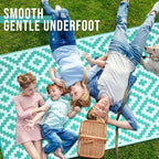OLANLY Outdoor Rug 6x9 ft Waterproof Reversible Mat, Turquoise & White - Image 5