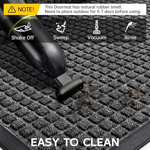 Sturdy Front Door Mat Outside Entrance, Stain and Fade Resistant, Natural - Image 6