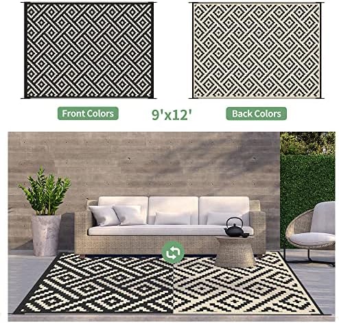 GENIMO Outdoor Rug, Waterproof Plastic Rugs 9'x12' - Image 4