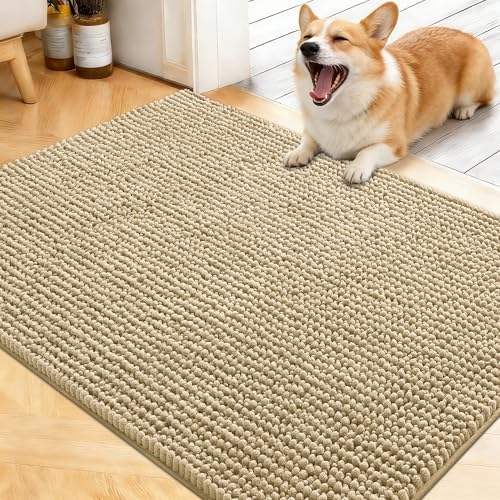 OLANLY Dog Door Mat for Muddy Paws 40x32, Extra Absorbent Chenille Mud Mat by OLANLY