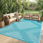 Garvee 6x9 Area Rugs Plastic Reversible Patio Rugs Outdoor Waterproof by Garvee