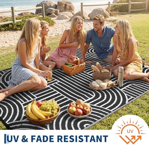 Garvee Reversible Rainbow Outdoor Rug 9x12 - Image 5