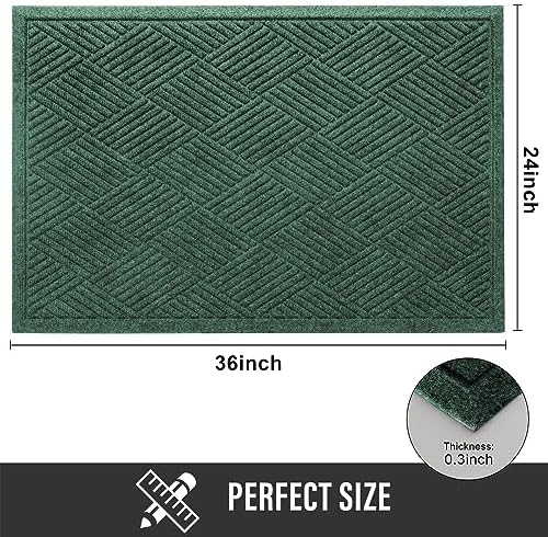 HIYARD Sturdy Front Door Mat, Absorbent Muddy Dirt Resist Welcome Door Mats - Image 2