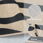 Easy Jute Rug 2.6x5Ft Half Round Zebra Stripe Carpet - Image 6