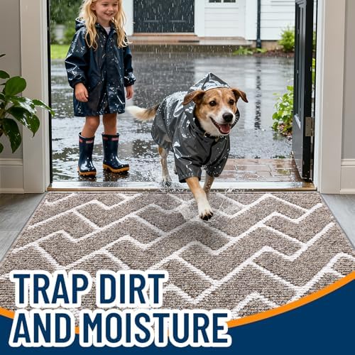 OLANLY Front Door Mat 36x24, Low-Profile Easy Clean Doormat - Image 2