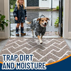 OLANLY Front Door Mat 36x24, Low-Profile Easy Clean Doormat - Image 2