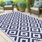 Smiry Outdoor Rug 5x8 ft Waterproof Reversible Boho Mat - Image 6