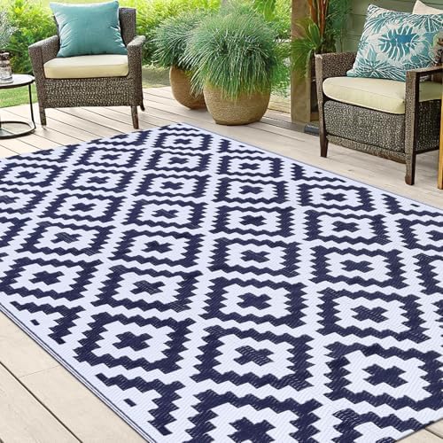 Smiry Outdoor Rug 5x8 ft Waterproof Reversible Boho Mat - Image 6