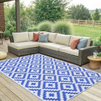 Smiry Outdoor Rug 6x9 ft Waterproof Reversible Boho Mat - Image 6