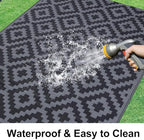 Smiry Outdoor Rug 9x12 ft Waterproof Reversible Boho Mat - Image 2