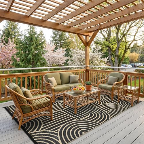 Garvee Reversible Rainbow Outdoor Rug 8x10 - Image 3