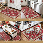 3-Piece Plaid Christmas Decorations Kitchen Rugs Set: Washable Non-Slip Kitchen - Image 6