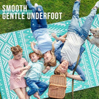 OLANLY Outdoor Rug 9x18 ft Waterproof Reversible Mat, Turquoise & White - Image 5