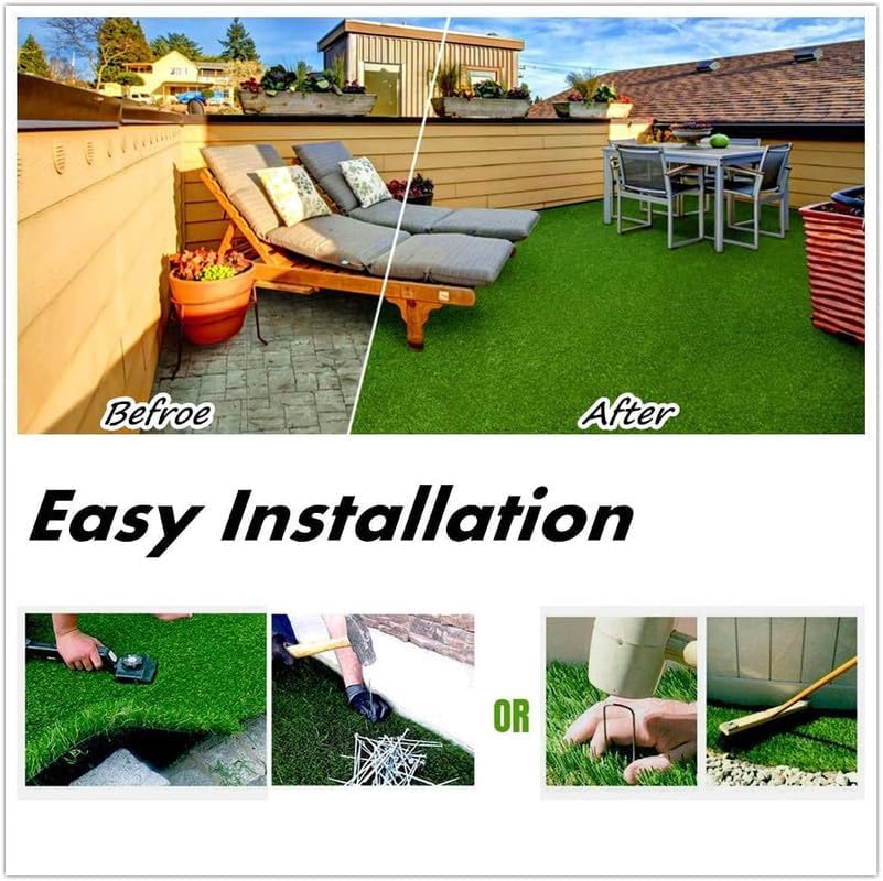 Fas Home Artificial Grass Turf 14FTx76FT, 1.38" Pile Height Realistic Synthetic - Image 5