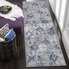 Lahome Moroccan Washable Runner Rug, 2x6 Blue Kitchen Runners by Lahome