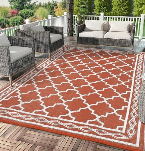 GlowSol Outdoor Rug 9x12 Waterproof Outdoor Plastic Straw Rug by GLOWSOL