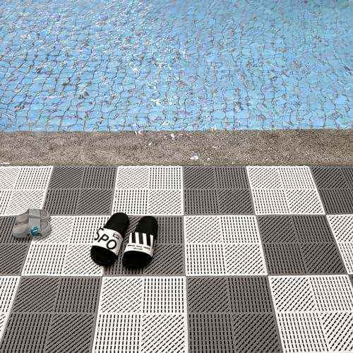 18 Pack Modular Interlocking Floor Mat Outdoor Shower Mat Tiles - Image 2