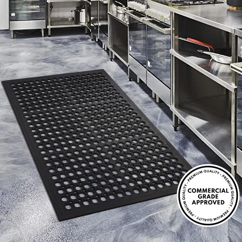 A1 Home Collections Anti Fatigue Mat, 0.6" Thick Heavy Duty Rubber Floor Mat - Image 2