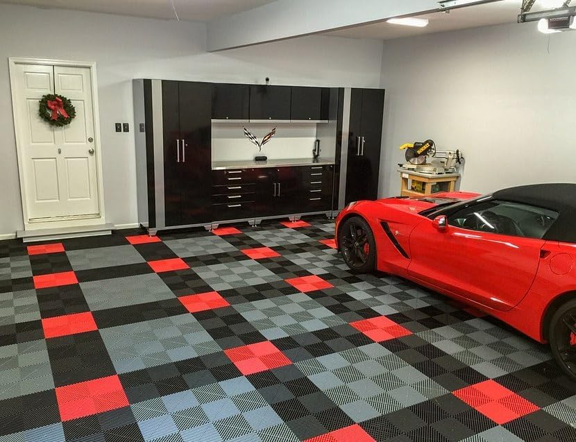 Swisstrax Ribtrax PRO Garage Floor Tiles, Racing Red - Image 4