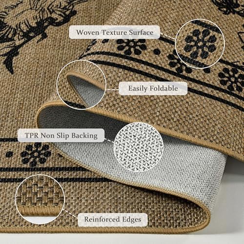 Easy Jute Outdoor Rug, Washable 4x6 Front Door Mat - Image 7