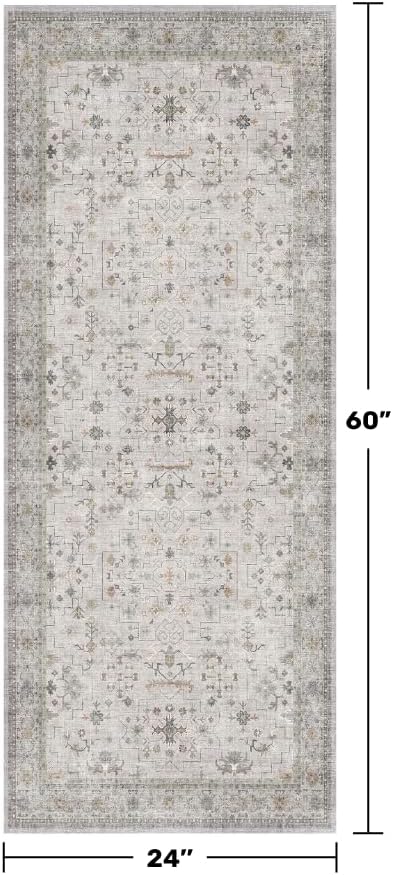 Hazo Haus Boho 2x5 Floral Bathroom Runner Rug - Image 2