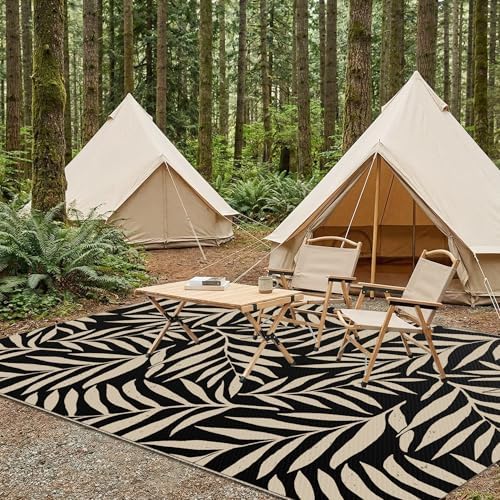 Smiry Outdoor Rug 5x8 ft Waterproof Reversible Leaf Mat - Image 7