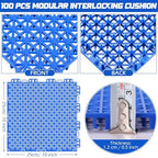 Huwena 100 Pcs Interlocking Drainage Mats 10” x 10” Non Slip - Image 2