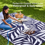 OLANLY Outdoor Rug 5x8 ft Waterproof Reversible Leaf Mat - Image 3