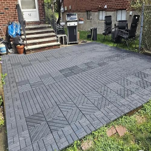 88 Pack Plastic Interlocking Deck Tiles, Patio Floor Decking Tiles - Image 7