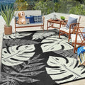 Waterproof 8x10 Outdoor Rug for Patio Reversible Plastic Straw Rug Tropical by GLOWSOL