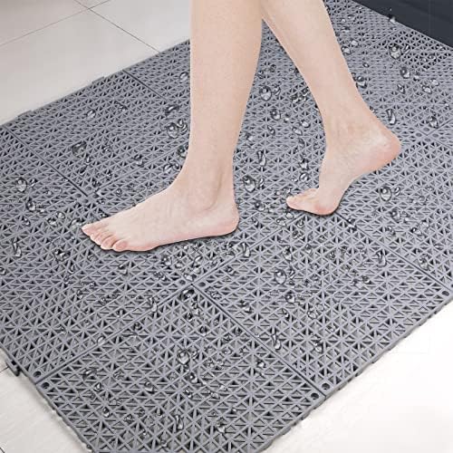 SOUJOY 12 Pieces Modular Interlocking Cushion, 11.6" x 11.6" Rubber Floor Tiles - Image 6