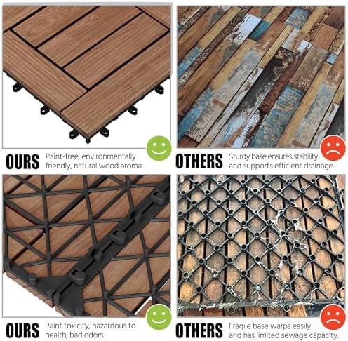 Topeakmart 27PCS Interlocking Deck Tiles 12x12 Patio Flooring - Image 6