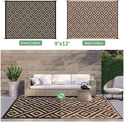 GENIMO Outdoor Rug, Waterproof Plastic Rugs 9'x12' - Image 4