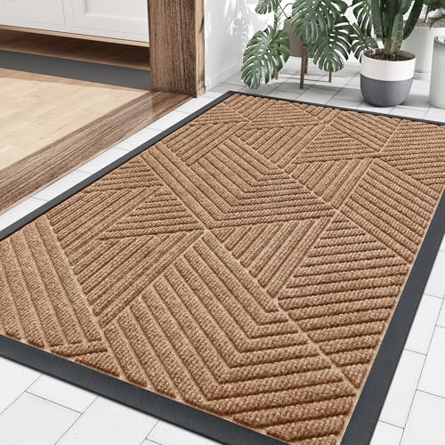 Smiry Front Door Mat Outside Entrance, Low Profile Rubber Doormat by Smiry