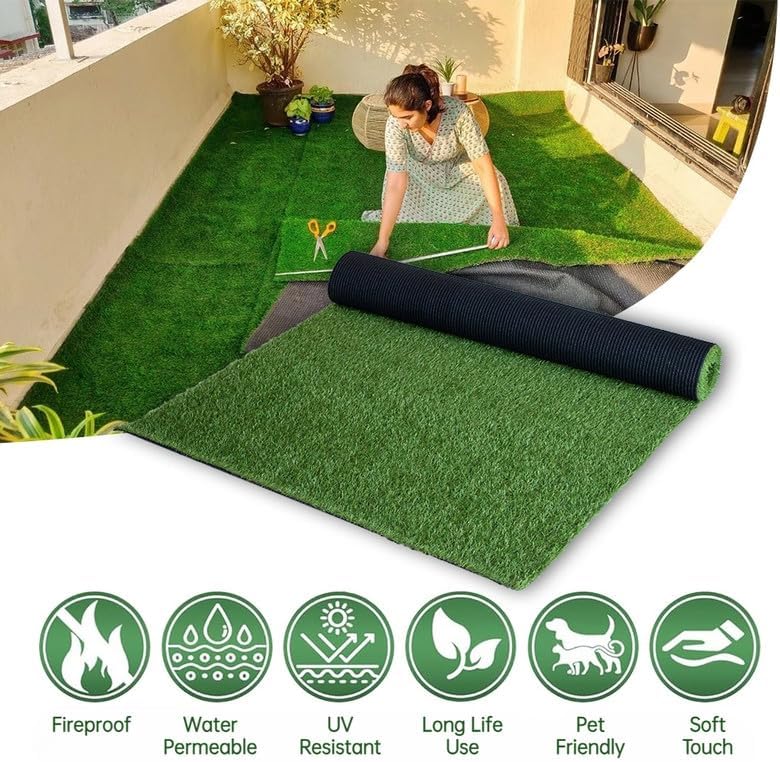 0.8 Inch Grass Height Artificial Grass 4FT x 71FT Customizable Flame Retardant - Image 3