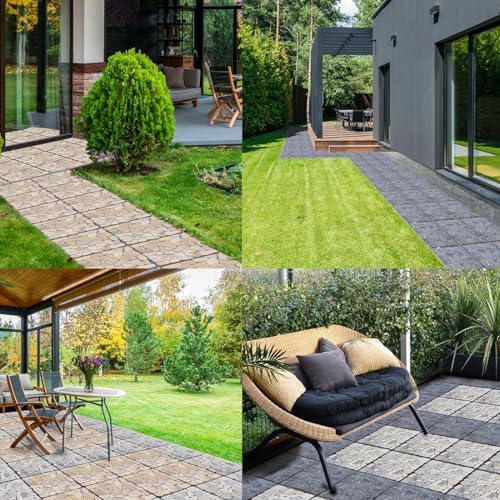 DIY Stone Tile Deck Tile, Durable Patio Garden Interlocking Decking12 6PCS - Image 5