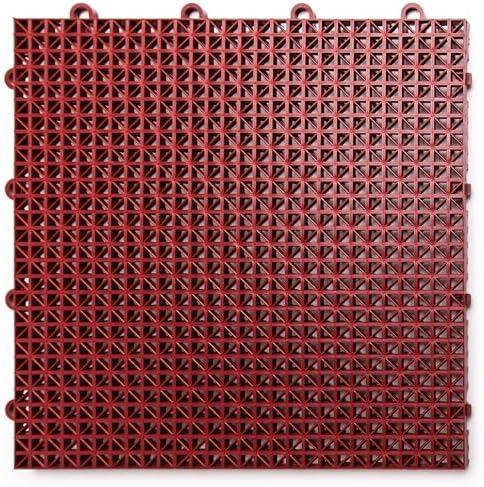 SnapLock DuraGrid 12"x12" Interlocking Deck Tiles, 40 Pack, Brick Red by BigFloors