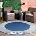 nuLOOM Asha Navy Bordered Power Loomed Indoor/Outdoor Area Rug by nuLOOM