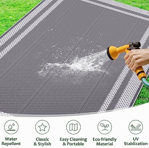 HappyTrends Outdoor Rug Portable Plastic Straw Camping Rugs - Image 5