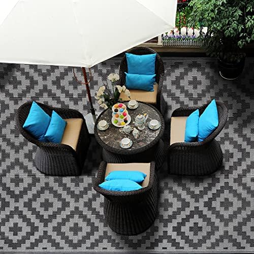 SAND MINE Waterproof Outdoor Rug 6x9 ft, Plastic Reversible Rug, Modern Area Rug - Image 6