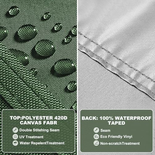 Patio Rectangular Table Chair Set Cover Waterproof 420D Heavy Duty Large - Image 4