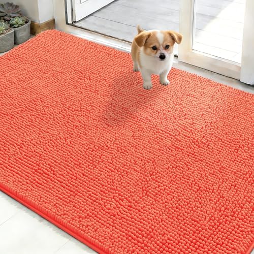 OLANLY Dog Door Mat for Muddy Paws 50x30, Super Absorbent Chenille Mud Mat by OLANLY